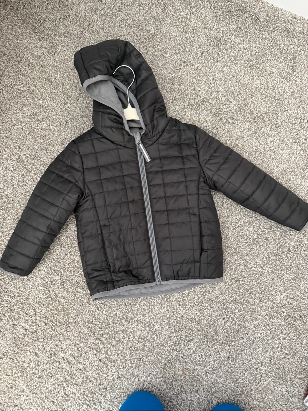 Cat & Jack Black Hooded Quilted Puffer Jacket